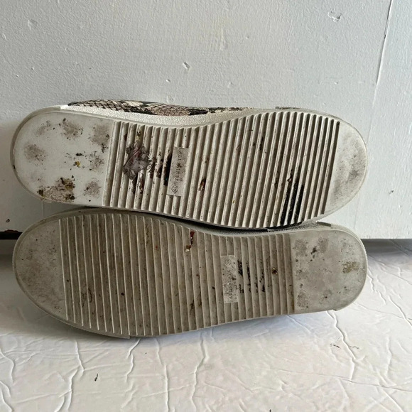 AllSaints Trish Snakeskin Print Platform Sneakers Women’s 8 Beige - Picture 10 of 17